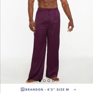 NWT Savage x Fenty M Satin Jacquard Monogram Sleep pants